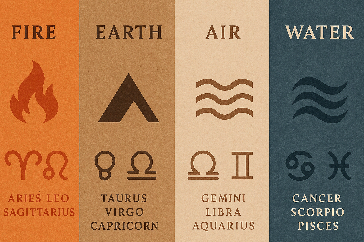 Astrology and the Four Elements: Fire, Earth, Air, Water
